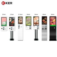 Kiosques libre-service de restauration rapide KER 15.6 21.5 23.8 27 32 43 pouces écran tactile pour lecteur de codes-barres de paiement de commande