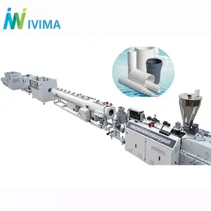 Tuyau en plastique de PVC de l'extrudeuse UPVC faisant la machine/chaîne de production avec toute la machine auxiliaire