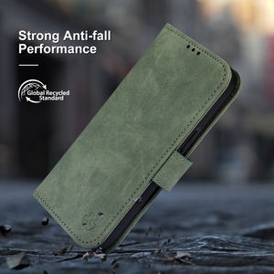 Funda Tipo Cartera con Tapa Abatible de Cuero PU Reciclado GRS 2026 para iPhone 16 <span class=keywords><strong>15</strong></span> 17 <span class=keywords><strong>Pro</strong></span> Max, Funda Magnética con Tarjetero y Soporte - Product Image 5