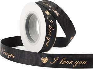 Rubans en gros-grain personnalisés en usine, 5/8 pouces, écologiques, imprimés à <span class=keywords><strong>l</strong></span>'or, « Je t'aime », blancs, <span class=keywords><strong>pour</strong></span> mariage, Saint-Valentin, <span class=keywords><strong>pour</strong></span> cadeaux - Product Image 5