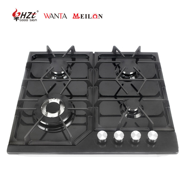 Professional Household Kitchen Glass Top 4 Burner Built in Gas Cooktop Hob Manufacturer