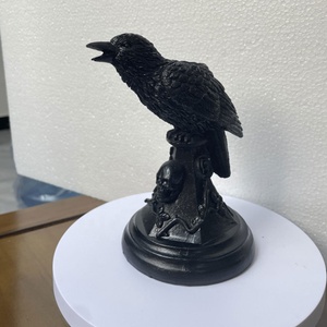 Halloween Statue Retro Gothic Black Crow <strong>Candle</strong> <strong>Holder</strong> Halloween Antique Statue <strong>Owl</strong> Home Decor Resin Sculpture Craft Ornament - Product Image 3