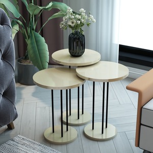 Mesa de Centro Redonda de 3 Patas, Mesa de Centro Moderna para Sala de Estar, para Café y Té - Product Image 2