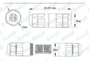 Kotak Sambungan Kabel Listrik Tahan Air Luar Ruangan DREAM START IP68 2 Arah 3 Pin dengan Kabel Ekstensi Konektor Kabel - Product Image 6