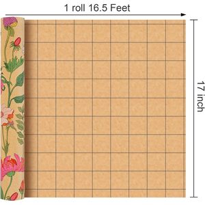 Kraft Floral Wrapping Paper Roll 17 Inch X 16.5 Feet Wildflower Pattern Gift <b>Wrap</b> for Wedding and Party - Product Image 4