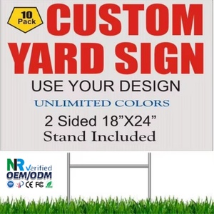 Outdoor <b>Waterproof</b> H Stake Yard Signs PP Corrugated Plastic Signs - Product Image 1