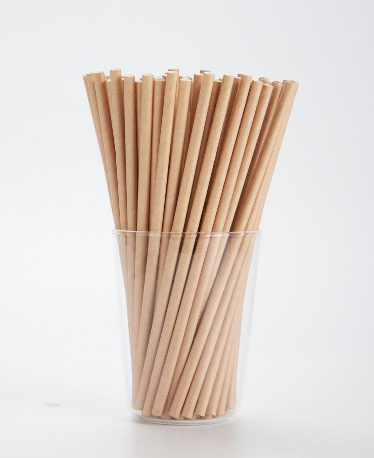 Custom Logo Kraft Paper White Straws 6mm 8mm 10mm 12mm Individually Packaged Milkshakes, Cocktails, Cold Drinks