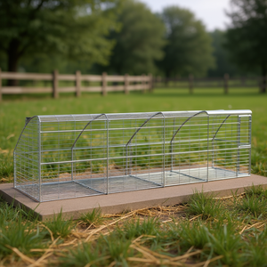 Jaula para pollos plateada de 314.96 x 78.74 x 78.74 pulgadas, recinto metálico para animales - Product Image 2