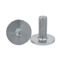 Vis à tête plate large hexagonale en acier inoxydable 18-8 finition miroir, vis décoratives pour présentoirs, vis de fixation pour machines