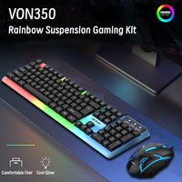 Clavier et souris de jeu filaires RGB LED G21B personnalisés en usine, mini, étanches, 1200 DPI, en stock à prix réduit
