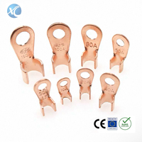 Kit Surtido de 70 Terminales de Anillo de Cobre Serie OT para Crimpado, Conectores de Cable de Barril Abierto 5A-100A