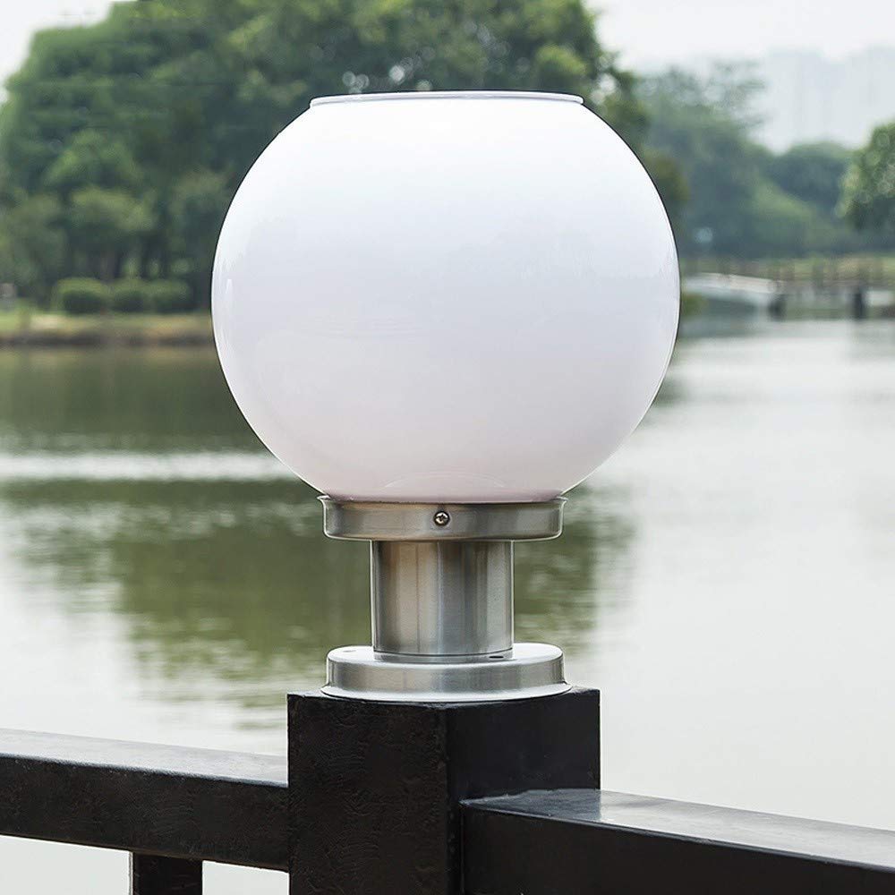 Лампа на солнечной батарее диаметром 300 мм с столбом из нержавеющей стали для сада/двора/парка