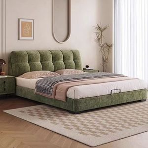 Großhandel Chenille-Polsterbetten in Voll- und Kingsize, Samtbettgestell mit Stauraum - Product Image 1
