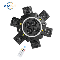 Nouvelle Source de Lumière Laser LED 6 Bras Effet Stroboscopique Oeil d'Abeille Rouge Vert Rotation Illimitée Télécommandée pour Fêtes DJ et Projecteurs