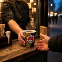 Gobelets à café en papier écologiques de 8 oz, jetables, imprimés, à paroi simple, avec bord roulé, pour boissons chaudes et froides, café, thé, jus, soda