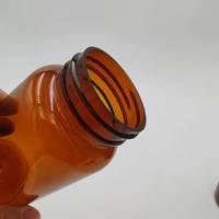 Bouteille en plastique PET transparente de 200 ml rouge pour produits pharmaceutiques, avec bouchon à clapet, pour capsules molles, bonbons et comprimés