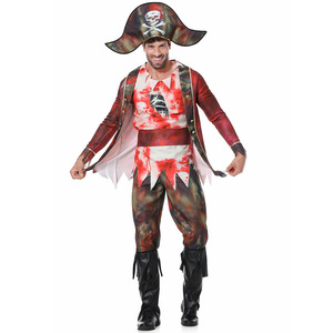 M-xxl万圣节一体式血腥僵尸海盗男子海盗加勒比海服装 - Product Image 5
