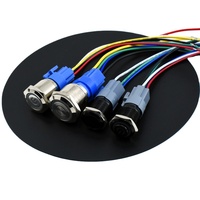 Interrupteur à bouton poussoir momentané LED 16/19/22 MM Interrupteur à verrouillage métallique étanche 12V-24V 1NO Combinaison de commutateur Max. 250V