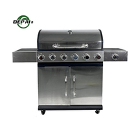 Ensemble de barbecue à gaz automatique à bascule, grand modèle commercial, pour camping, avec paniers longs, vente en gros