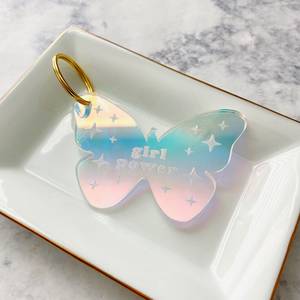 <span class=keywords><strong>Sii</strong></span> <span class=keywords><strong>gentile</strong></span> con la tua mente portachiavi positività delle donne affermazioni quotidiane portachiavi acrilico olografico iridescente arcobaleno - Product Image 5