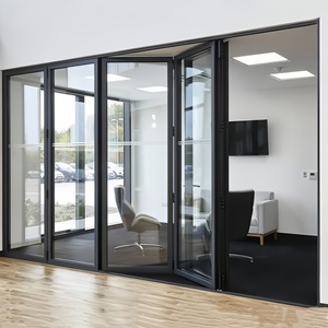 Porte pliante au design moderne personnalisé auto-produit Profil en aluminium Villas de luxe Cour pliable en fibre de verre fabriqué en Chine - Product Image 2