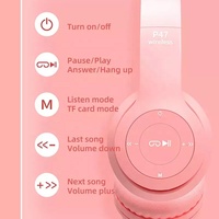 Casque sans fil à oreille de chat à LED BT 5.0, Support de casque pour jeunes enfants, prise LED 3.5mm avec micro, meilleur cadeau