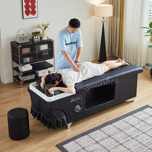 Schwarzer Schönheitssalon Thai-Massagestuhl Haarwaschbecken mit Dampfgerät Shampoo-Liege Japanisches Kopf-Spa-Bett - Product Image 6