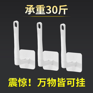 L Type Traceless <b>Hooks</b> Wall Mounted Plastic Strong <b>Adhesive</b> For Bathroom Household Use 5-10kg Load Capacity - Product Image 5