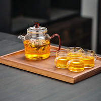 Théière en verre pour usage domestique, filtre résistant à la chaleur, couvercle à fermeture magnétique, grande capacité, design minimaliste avec poignée latérale, origine Chine