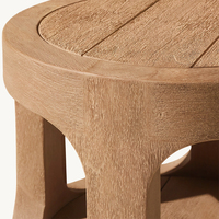 Table d'appoint de jardin personnalisable pour hôtel, en teck durable résistant aux intempéries, pour l'extérieur