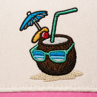 Casquette de baseball brodée 'Coconut Cocktail', réglable, style 'Dad Hat', à visière courbée, pour hommes et femmes, rose crème