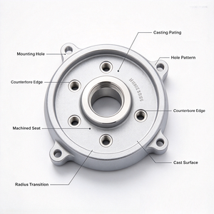 Boîtier de moteur en aluminium moulé par gravité sur mesure, usiné CNC, traitement de surface par teinturage à l'acide, fabrication ISO, OEM - Product Image 4