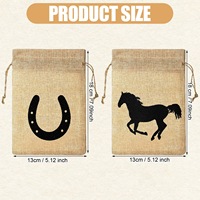 Sac à monnaie en toile de jute et denim style western américain, imprimé dollar, thème vintage, sac cadeau pour événement, avec cordon de serrage, personnalisable, vente en gros