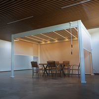 Pergola d'extérieur moderne étanche 3x3 3x4 avec toit à persiennes en aluminium réglable Gazebo bioclimatique Cadre enduit de poudre