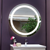 Miroir LED moderne certifié ETL avec éclairage intégré et indice de protection IP44 pour chambre d'hôtel et appartement - Qualité commerciale personnalisable