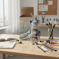 Ornement en résine Violent Bear 400% Écologique Fait main Figurine de surf pour présentation sur meuble TV de salon Tendance et ludique