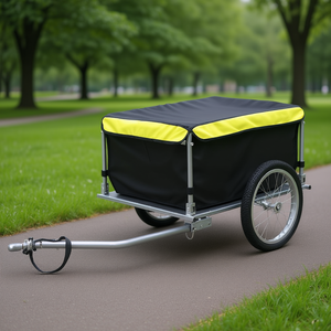 Remorque de vélo D0100HE5CIG, chariot utilitaire pliable noir pour usage extérieur, capacité maximale de charge 143,3 lb - Product Image 2