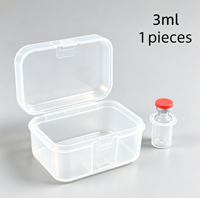 Kotak Kemasan Vial Plastik Transparan Food Grade Custom, ODM Berkualitas Tinggi, 3ml, 2 Rongga, untuk Penyimpanan Vial Serum