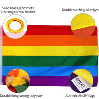 Drapeau arc-en-ciel LGBT de fierté gay personnalisé en gros, 3x5 pieds, 3x5 pieds, super polyester, transgenre, bisexuel, drapeau arc-en-ciel de fierté LGBTQ