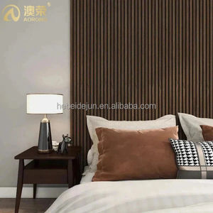 Aislantes de sonido de fácil instalación Panel de pared flexible 3 lados Chapa de madera natural Muebles de oficina Decoración Panel de pared - Product Image 2