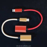 Cable Adaptador USB 2.0 OTG Colorido, Económico, de Tipo A Hembra a Tipo C Macho, Carga Rápida de 3A para Computadora e Impresora