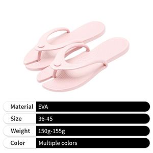 Sandales d'été pour femmes, en plastique EVA, pliables, jaune clair, promotionnelles, pour la plage - Product Image 4