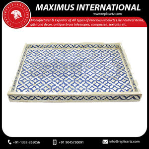 Bandeja para servir huesos de resina multicolor, mesa de centro de diseño Art Deco para sala de estar, dormitorio, entrada, cocina, sofá, bandeja de comida - Product Image 5