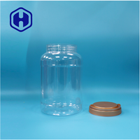 Pot en plastique PET transparent rond à large ouverture de 3400 ml, anti-fuite, sans BPA, pour lait en poudre, collation, avec cuillère et couvercle à poignée