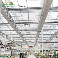 Serre en polycarbonate à tunnel pour l'agriculture automatique/les bâtiments commerciaux, avec climatisation contrôlée pour une culture complète de tomates