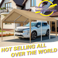 Carpa de Toldo Impermeable para Cuatro Estaciones, Resistente, de 10x20, con Marco de Acero Retráctil para Estacionamiento de Autos/Camiones, de Una Sola Capa