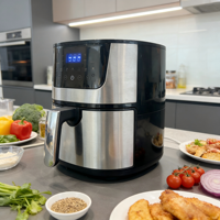 Appareils électroménagers de cuisine, friteuse à air, de l'usine, écran tactile LED, 8L, friteuse à air intelligente