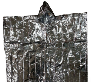 Mantas de Aislamiento Térmico para Camping y Supervivencia DD2487, Impermeables, Poncho de Emergencia Desechable de Aluminio - Product Image 3