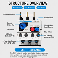 CHINT NR2 Relay Termal Pelindung Motor 3P 11.5A 25A 36A 93A 150A 690V 50/60Hz Kontaktor CJX2