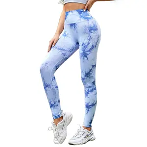 2023 Tie Dye Breathable High Waist Sports Sexy Yoga Legging Women Seamless Yoga Pants Yoga Leggings